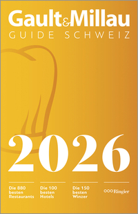 Vorderes Coverbild GaultMillau Guide Schweiz 2026
