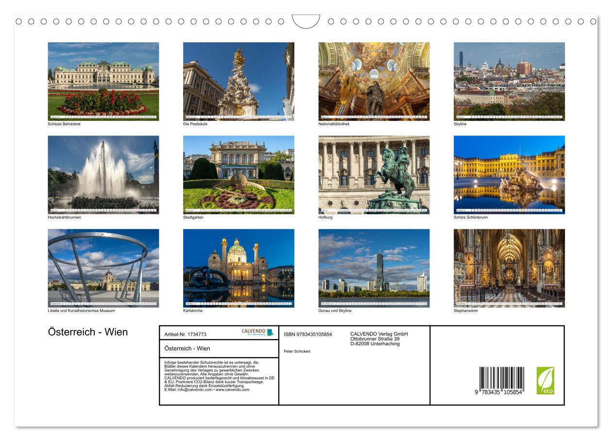 Beispielinhalt (Bild) Österreich - Wien (Wandkalender 2025 DIN A3 quer), CALVENDO Monatskalender