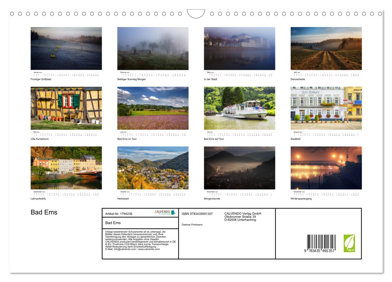 Beispielinhalt (Bild) Bad Ems (Wandkalender 2025 DIN A3 quer), CALVENDO Monatskalender