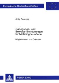 Vorderes Coverbild Darlegungs- und Beweiserleichterungen für Mobbingbetroffene