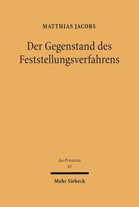 Vorderes Coverbild Der Gegenstand des Feststellungsverfahrens