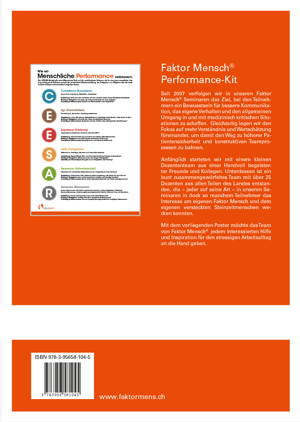 Rückseitencover Faktor Mensch Performance-Kit - Analyse mit dem CEESAR-Modell