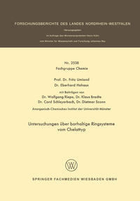 Vorderes Coverbild Untersuchungen über borhaltige Ringsysteme vom Chelattyp