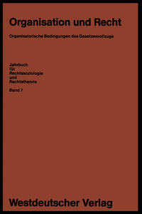 Vorderes Coverbild Organisation und Recht