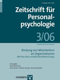 Vorderes Coverbild Zeitschrift für Personalpsychologie
