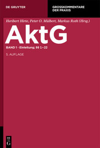 Vorderes Coverbild Aktiengesetz / Einleitung; §§ 1-22