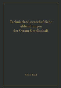 Vorderes Coverbild Technisch-wissenschaftliche Abhandlungen der Osram-Gesellschaft