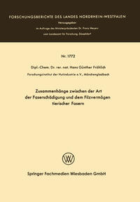 Vorderes Coverbild Zusammenhänge zwischen der Art der Faserschädigung und dem Filzvermögen tierischer Fasern