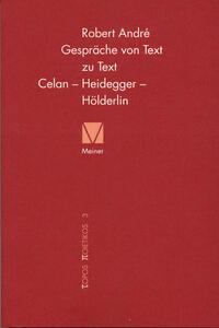 Vorderes Coverbild Gespräche von Text zu Text. Celan – Heidegger – Hölderlin