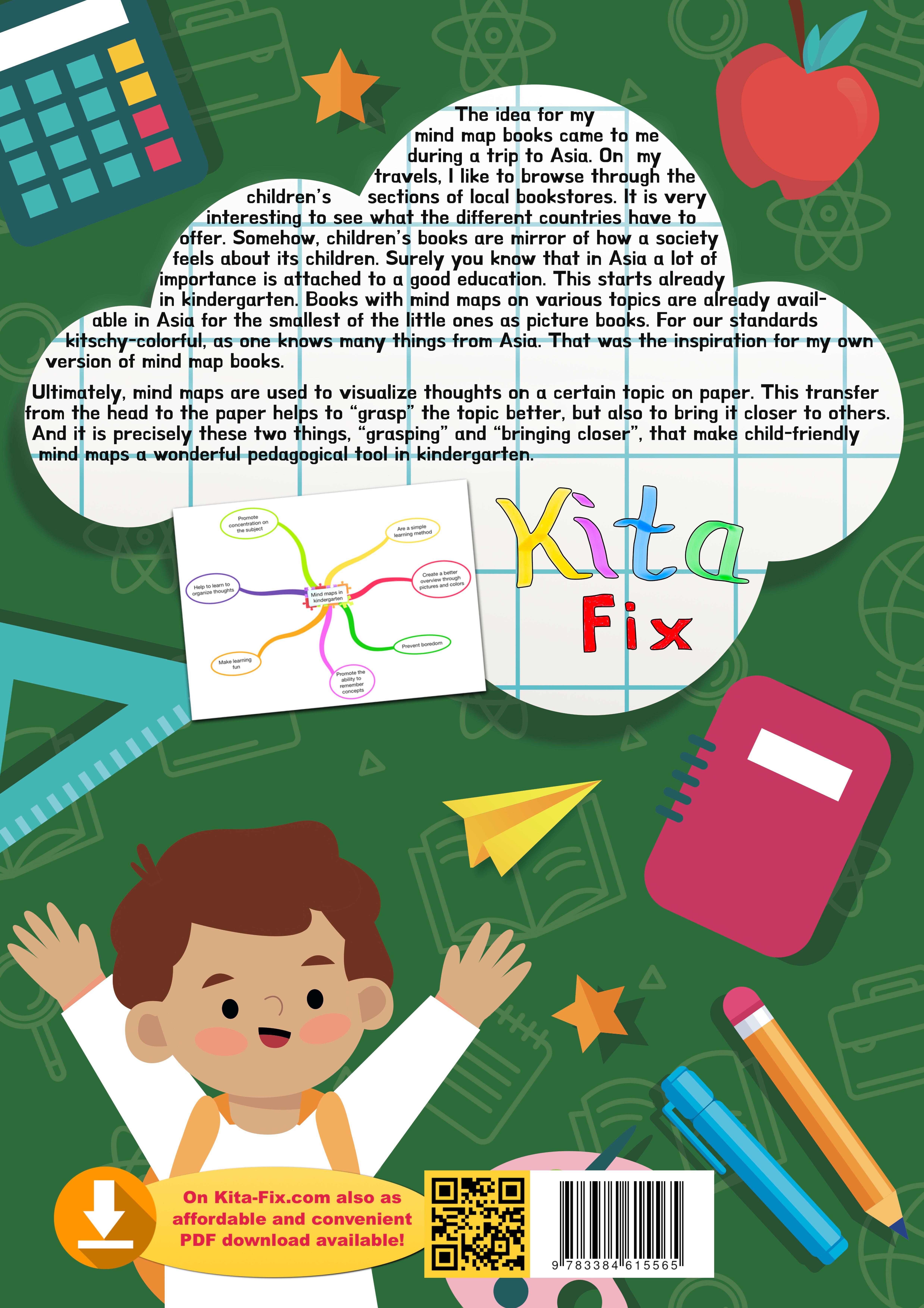 Rückseitencover KitaFix-Mindmap Starting School (Ready-made thought maps for Preschool work in Daycare and Kindergarten)