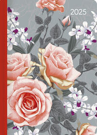 Vorderes Coverbild Alpha Edition - Mini-Buchkalender Style Roses 2025 Taschenkalender, 10,7x15,2cm, Kalender mit 352 Seiten, Mondphasen, viel Platz für Notizen und internationales Kalendarium