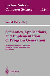 Vorderes Coverbild Semantics, Applications, and Implementation of Program Generation