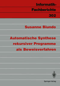 Vorderes Coverbild Automatische Synthese rekursiver Programme als Beweisverfahren