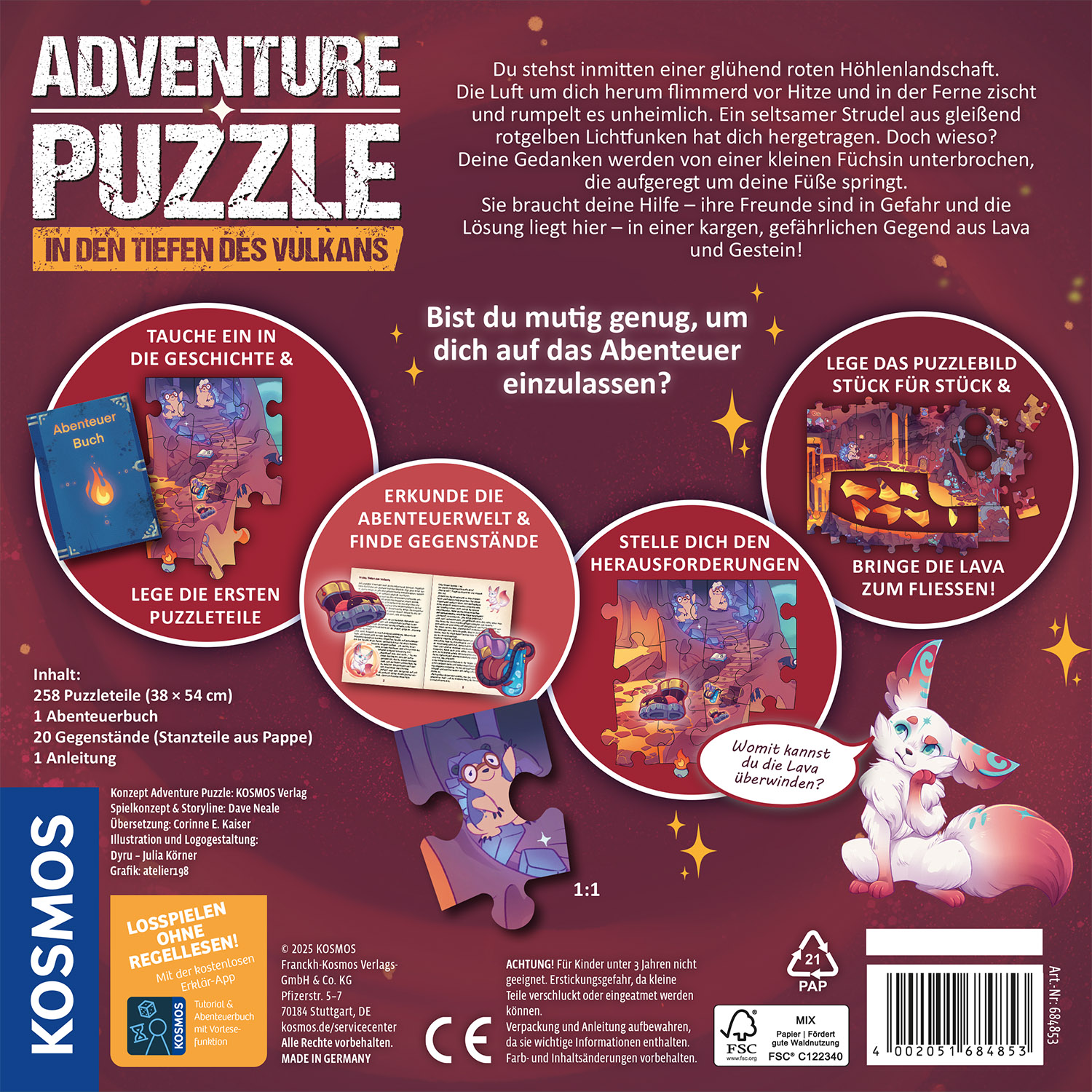 Rückseitencover Adventure Puzzle: In den Tiefen des Vulkans