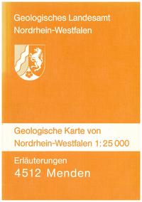 Vorderes Coverbild Geologische Karten von Nordrhein-Westfalen 1:25000 / Menden