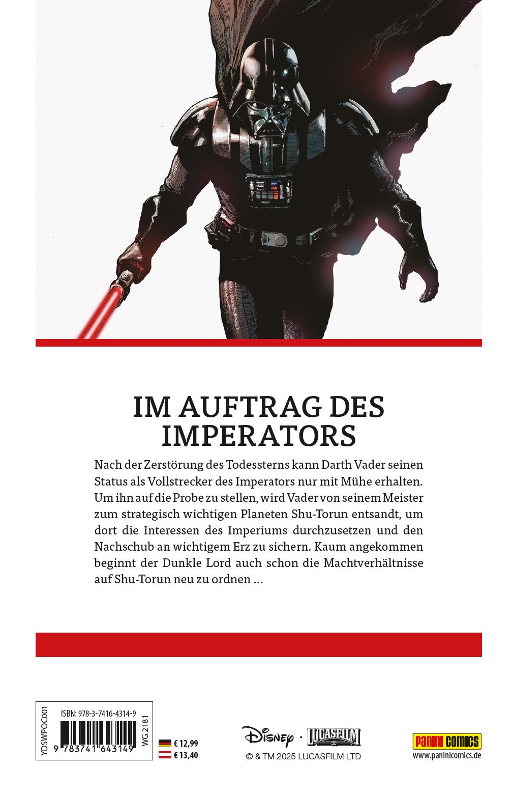 Rückseitencover Star Wars (Pocket Edition): Darth Vader - Der Shu-Torun Krieg