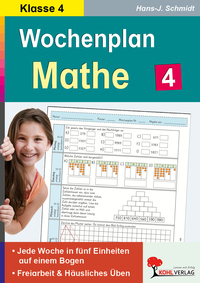 Vorderes Coverbild Wochenplan Mathe / Klasse 4