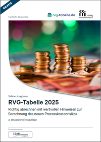 Vorderes Coverbild RVG-Tabelle 2025