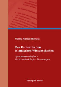 Vorderes Coverbild Der Kontext in den islamischen Wissenschaften