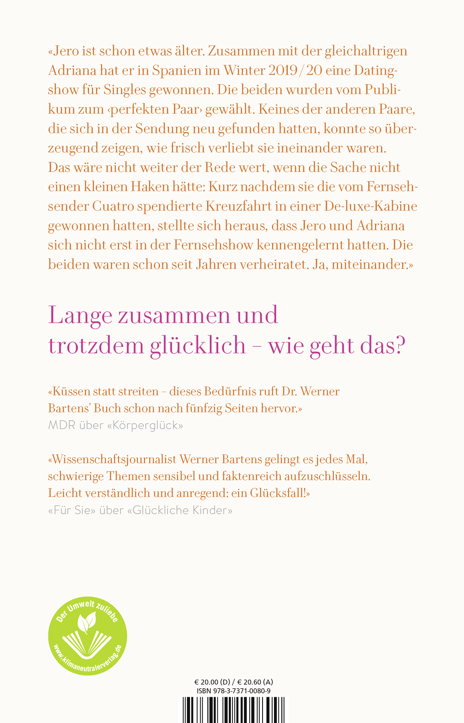 Rückseitencover Lob der langen Liebe