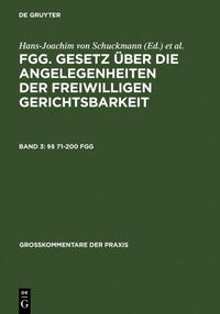 Vorderes Coverbild FGG. Gesetz über die Angelegenheiten der freiwilligen Gerichtsbarkeit / §§ 71-200 FGG