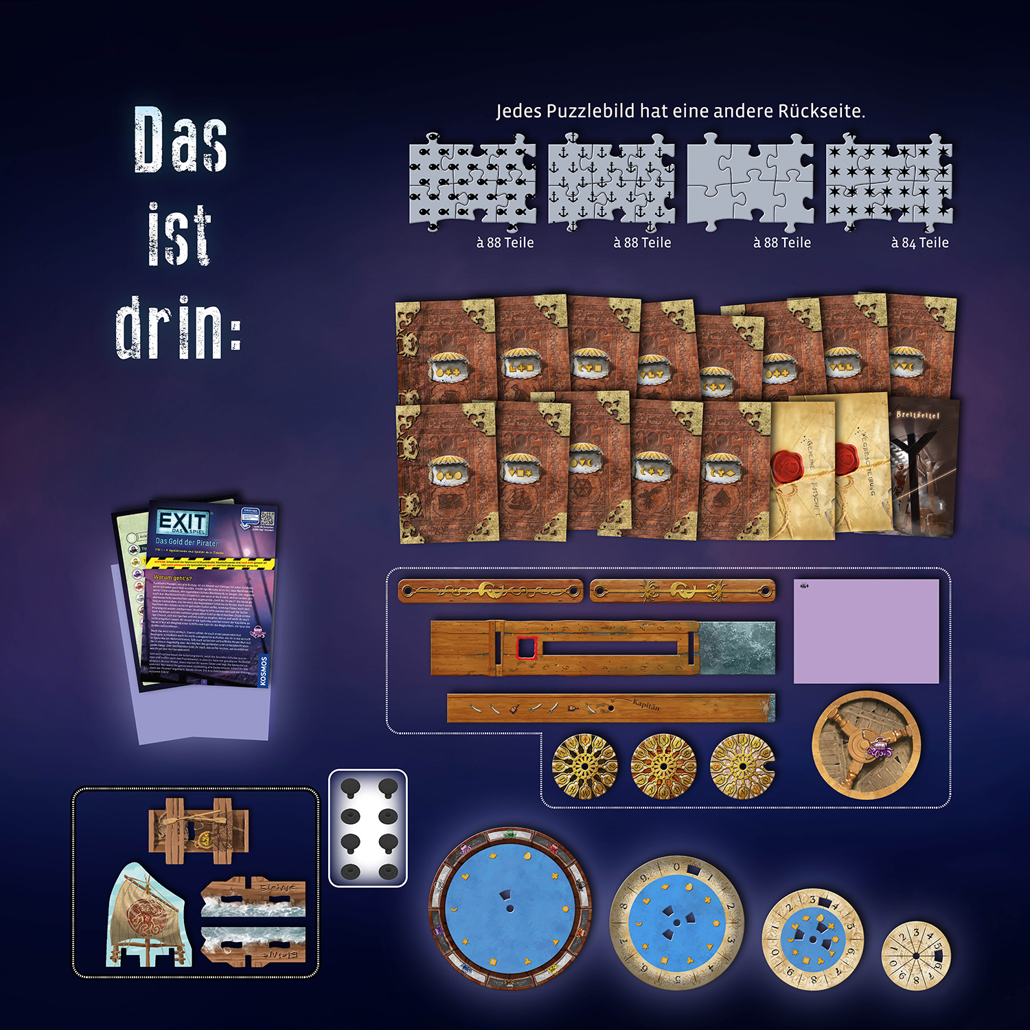 Beispielinhalt (Bild) EXIT® Spiel+Puzzle Das Gold der Piraten (F)