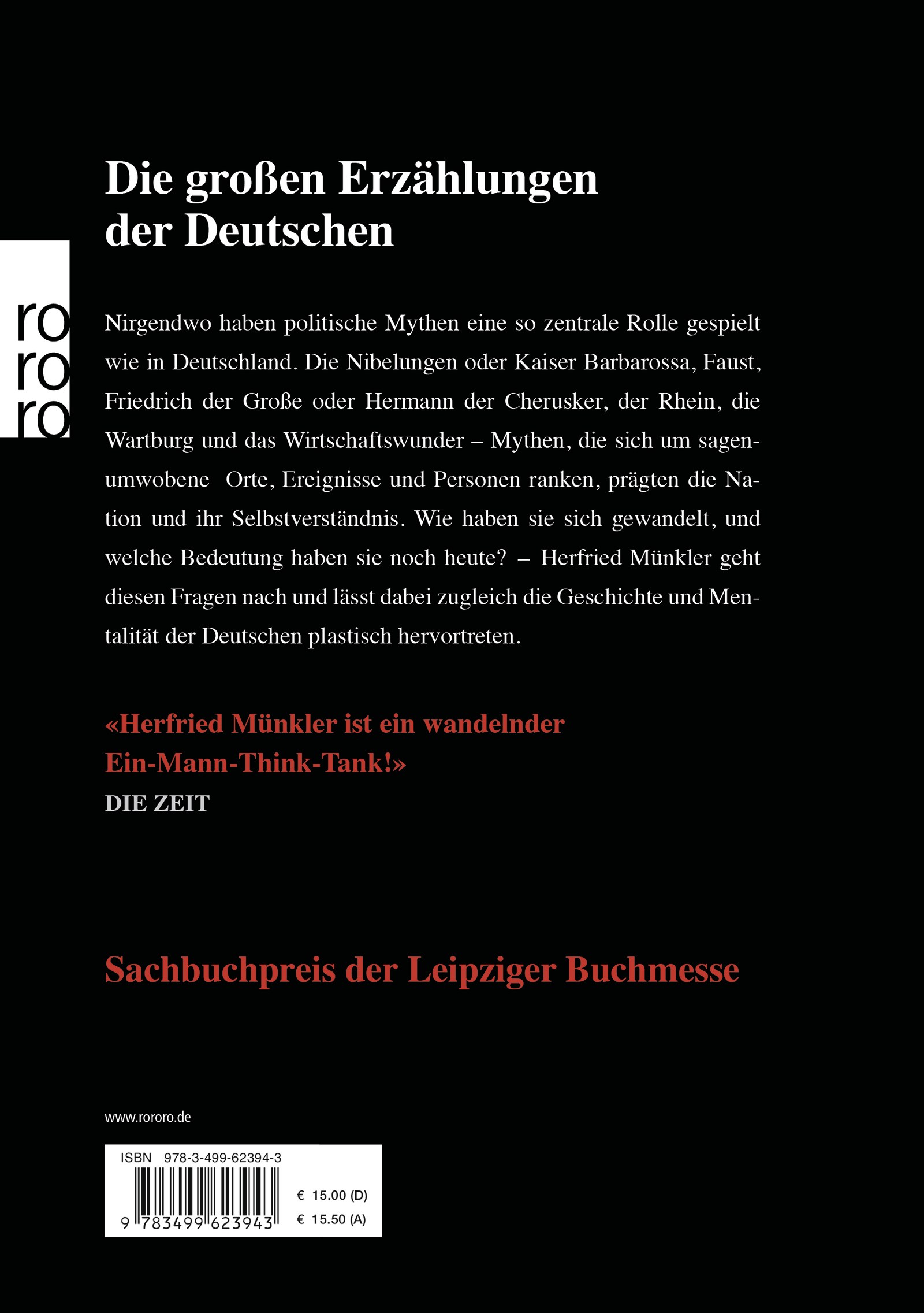 Rückseitencover Die Deutschen und ihre Mythen
