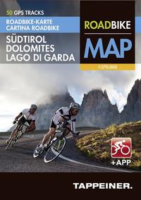 Vorderes Coverbild Roadbike Karte Südtirol Dolomites Lago di Garda mit 50 GPS Tracks + App