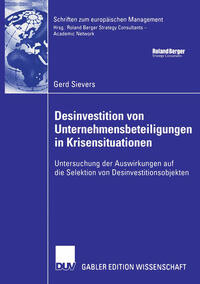 Vorderes Coverbild Desinvestition von Unternehmensbeteiligungen in Krisensituationen