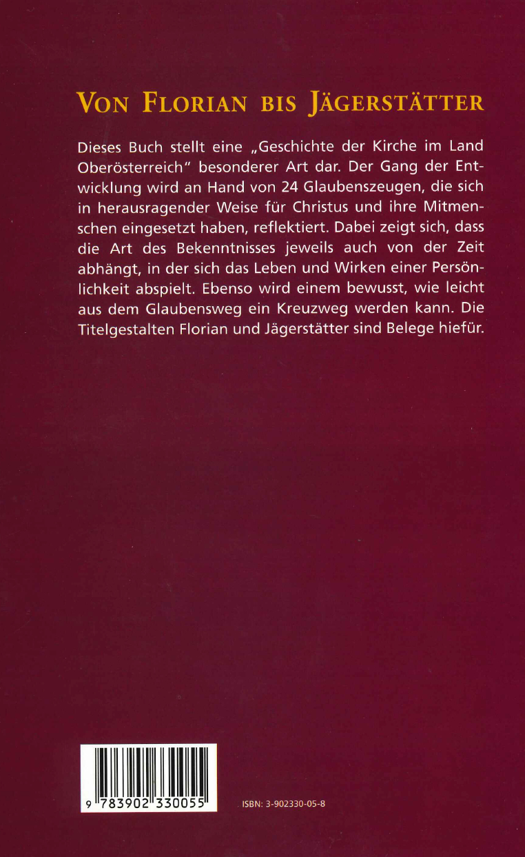 Rückseitencover Von Florian bis Jägerstätter