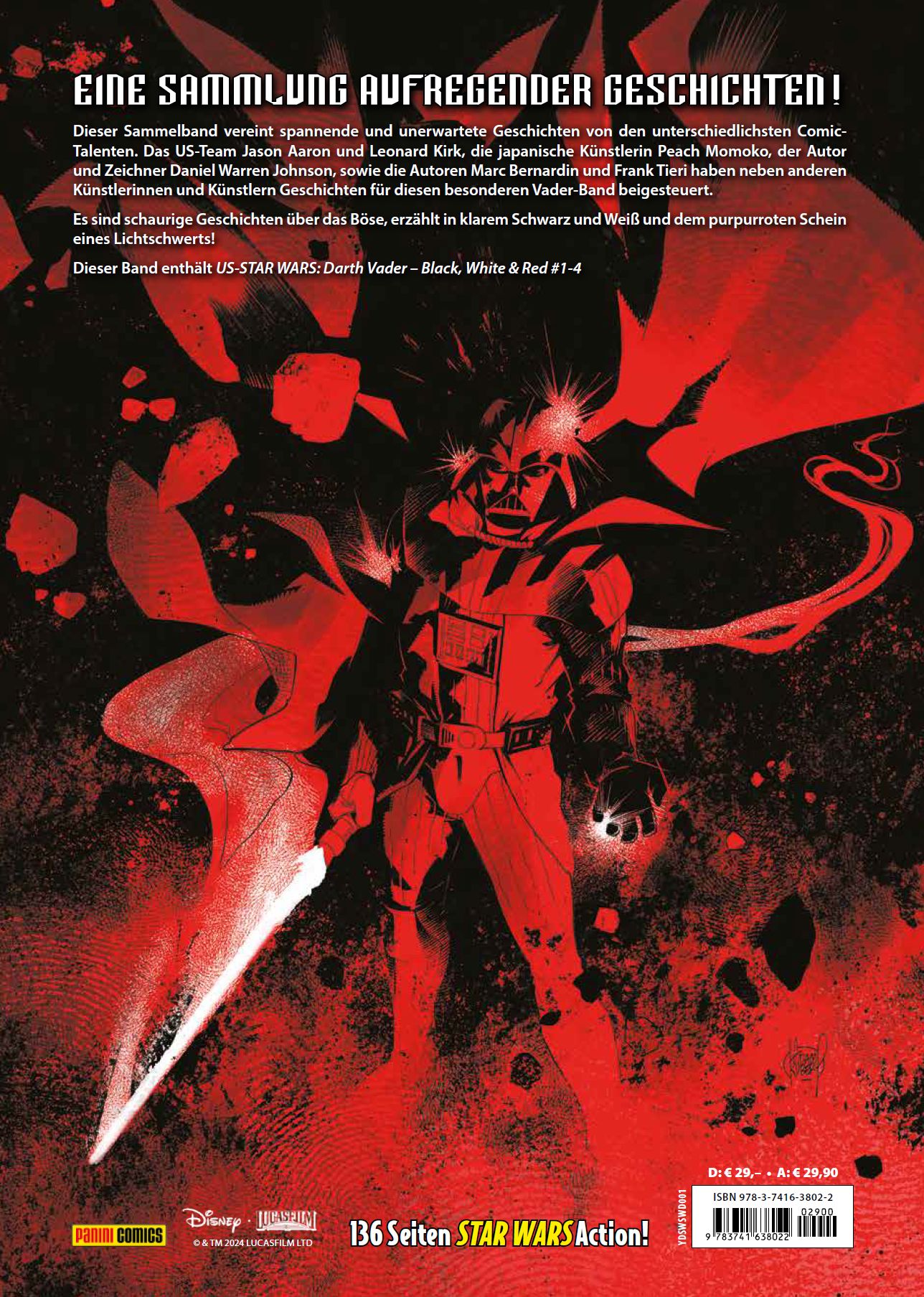 Rückseitencover Star Wars Comics: Darth Vader - Schwarz, Weiss & Rot Deluxe