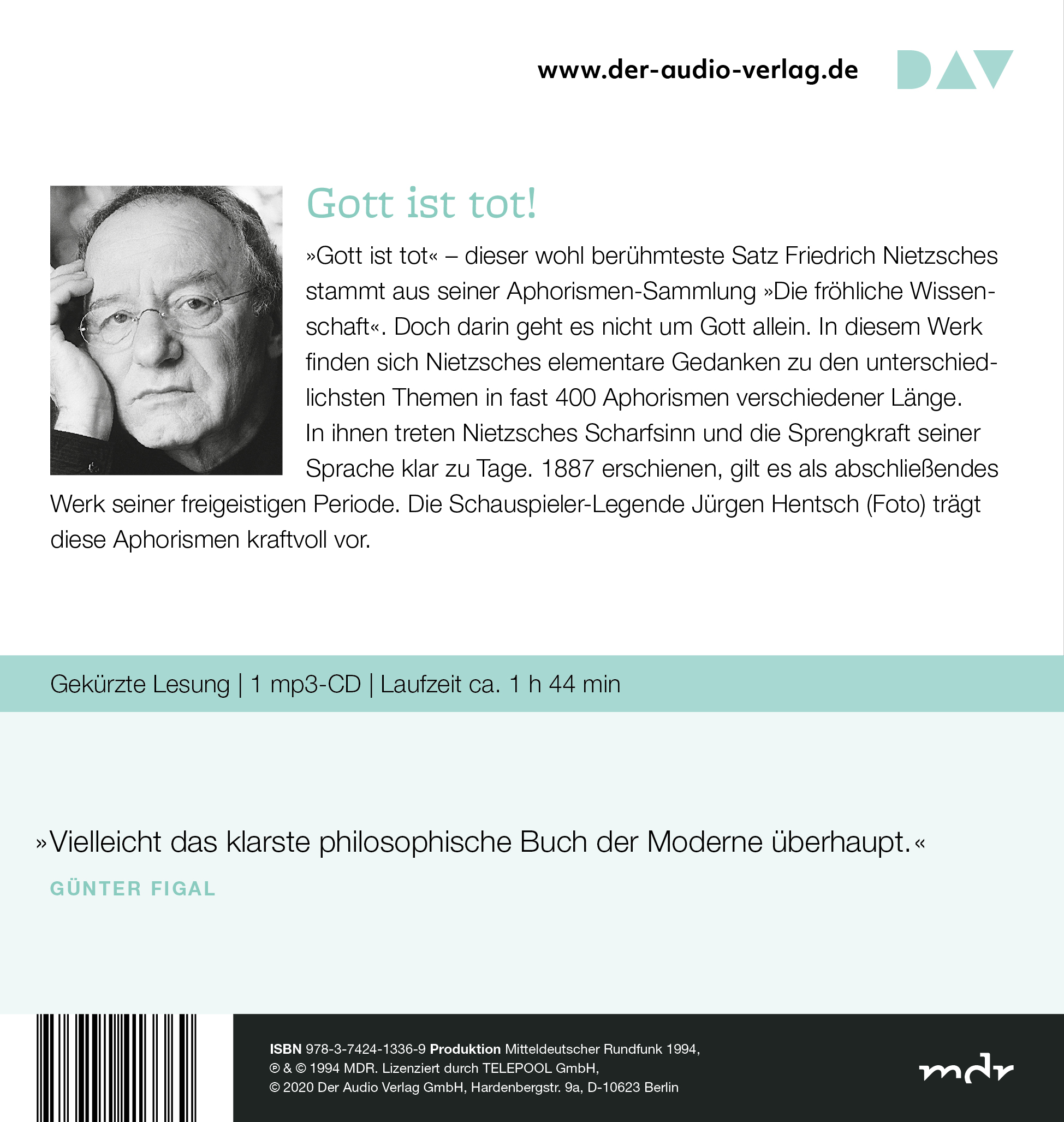 Rückseitencover Die fröhliche Wissenschaft