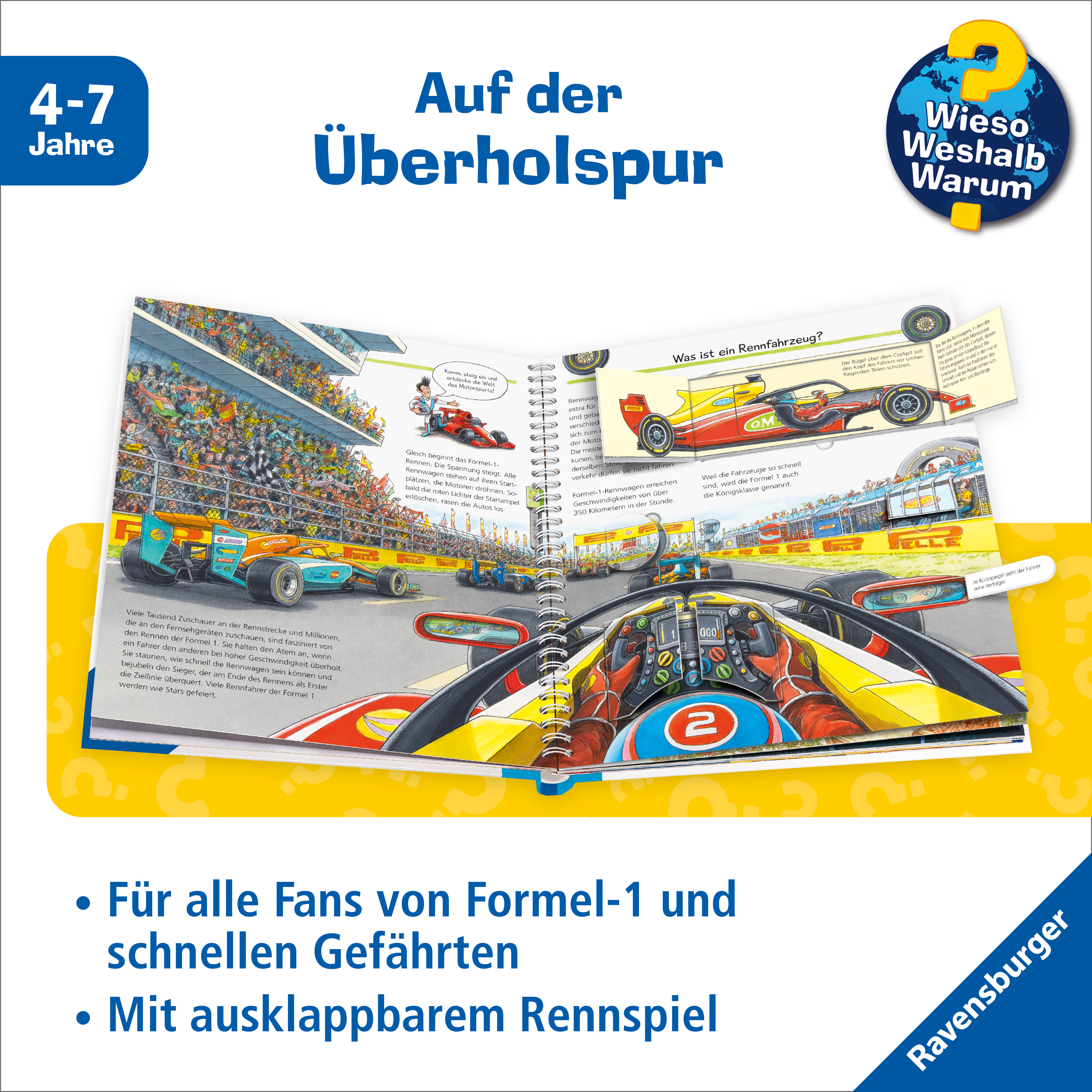 Beispielinhalt (Bild) Wieso? Weshalb? Warum? Kernreihe (4-7 J.), Band 69 - Alles über Rennfahrzeuge