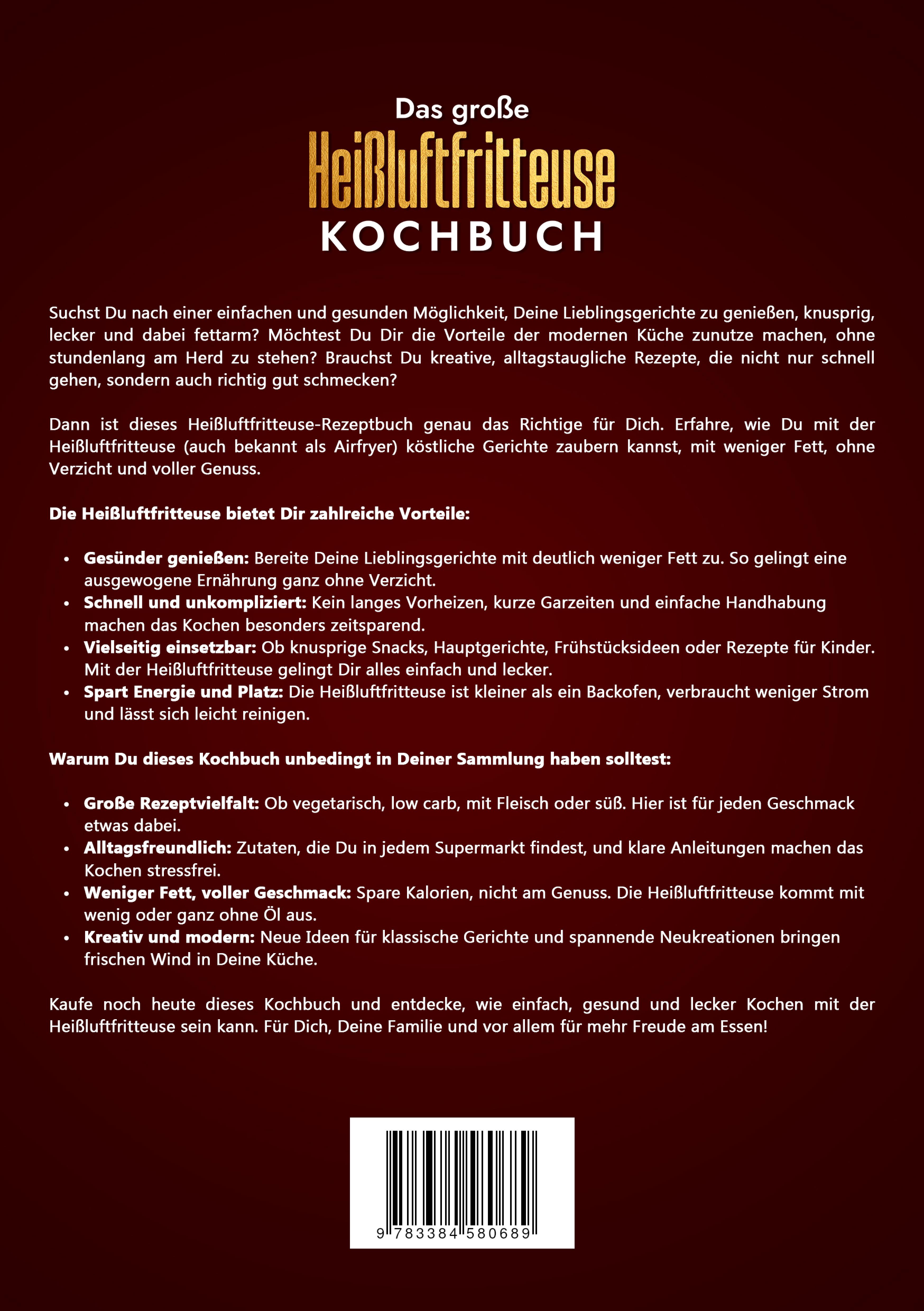 Rückseitencover Das große Heißluftfritteuse Kochbuch