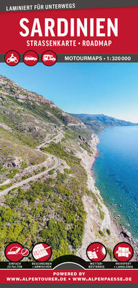 Vorderes Coverbild MoTourMaps Sardinien Auto- und Motorradkarte 1:330.000