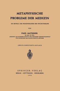 Vorderes Coverbild Metaphysische Probleme der Medizin