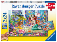 Vorderes Coverbild Kinderpuzzle 2x24 Teile - Zauberhafte Meerjungfrauen