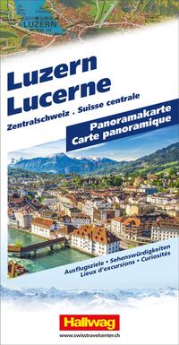 Vorderes Coverbild Hallwag Panoramakarte Luzern