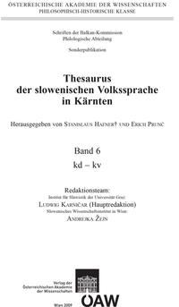 Vorderes Coverbild Thesaurus der slowenischen Volkssprache in Kärnten, Band 6