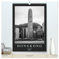Vorderes Coverbild Hongkong schwarzweiß (hochwertiger Premium Wandkalender 2025 DIN A2 hoch), Kunstdruck in Hochglanz