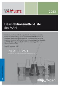 Vorderes Coverbild Desinfektionsmittel-Liste des VAH