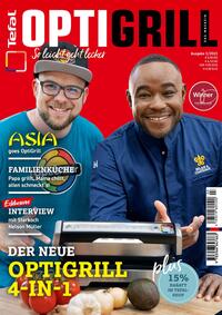 Vorderes Coverbild OptiGrill Magazin: So leicht geht lecker. Der neue OptiGrill 4-in-1. Mit Starkoch Nelson Müller und Benni Hetterich "Der OptiGriller"