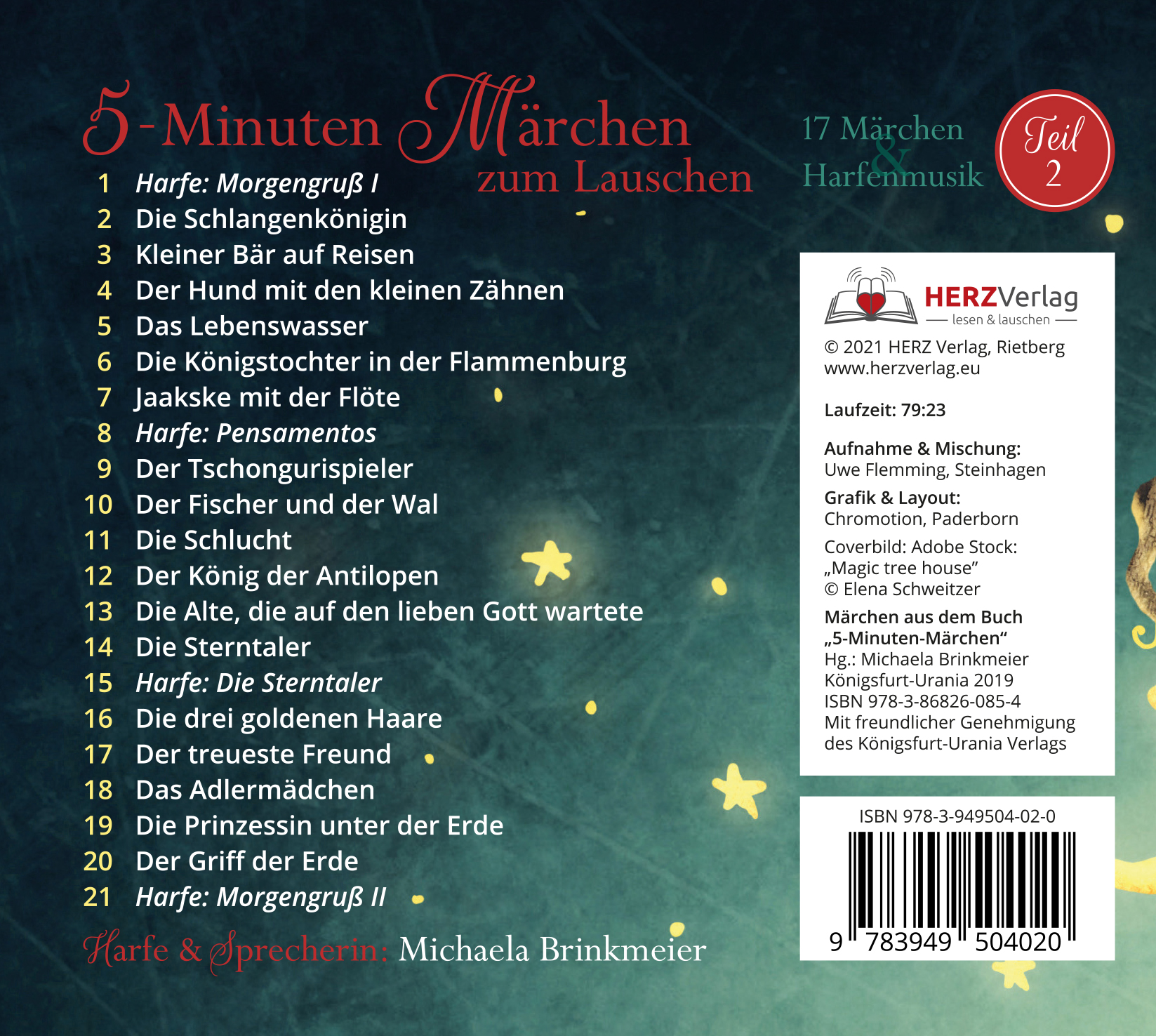 Rückseitencover 5-Minuten-Märchen zum Lauschen Teil 2