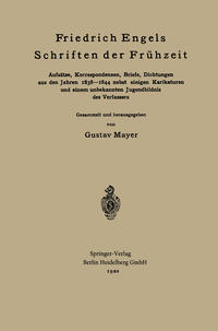 Vorderes Coverbild Friedrich Engels Schriften der Frühzeit