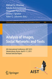 Vorderes Coverbild Analysis of Images, Social Networks and Texts