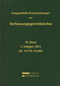 Vorderes Coverbild Ausgewählte Entscheidungen des Verfassungsgerichtshofes
