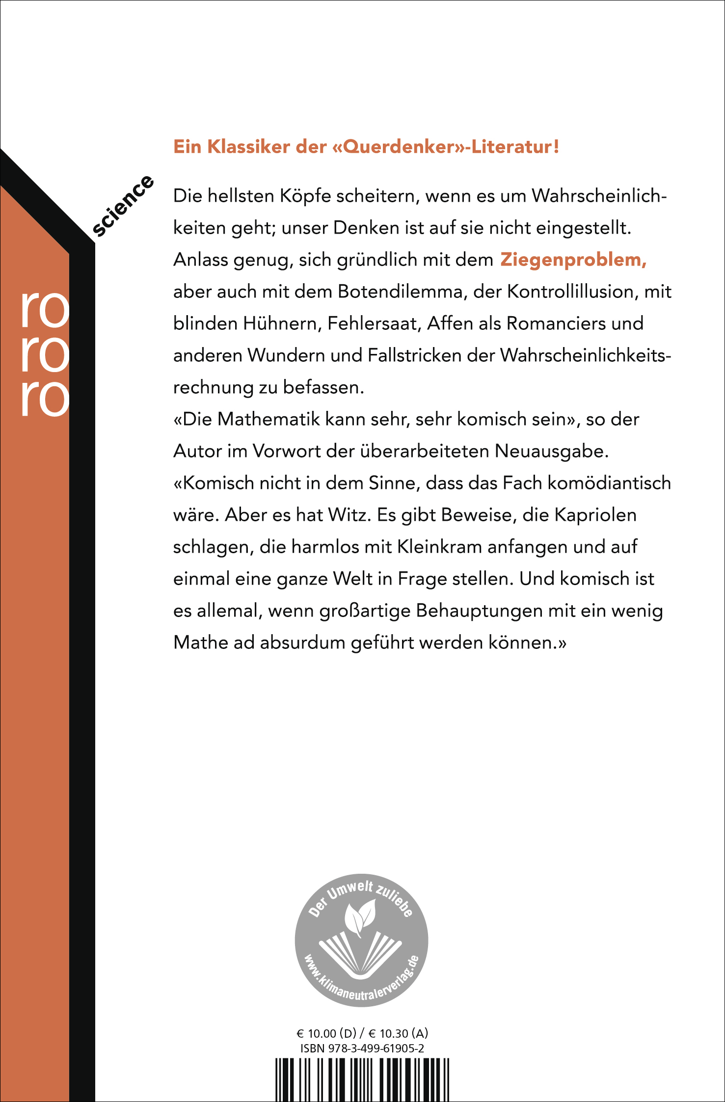 Rückseitencover Das Ziegenproblem