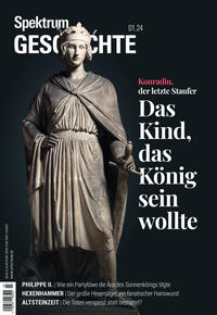 Vorderes Coverbild Spektrum Geschichte 1/2024 Konradin, der letzte Staufer