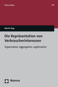 Vorderes Coverbild Die Repräsentation von Verbraucherinteressen