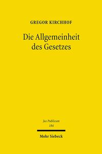 Vorderes Coverbild Die Allgemeinheit des Gesetzes